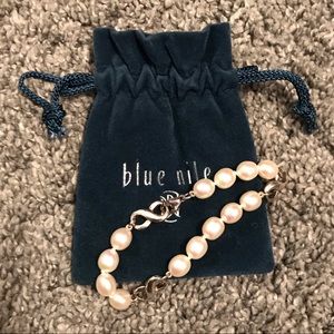 Blue Nile silver and pearl bracelet